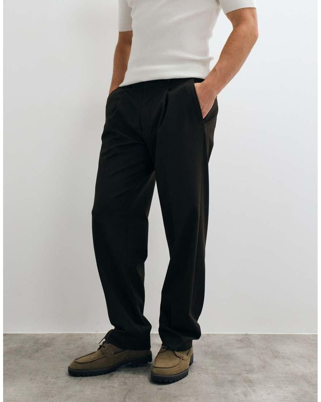 SELECTED Gray Loose Fit Pants for men