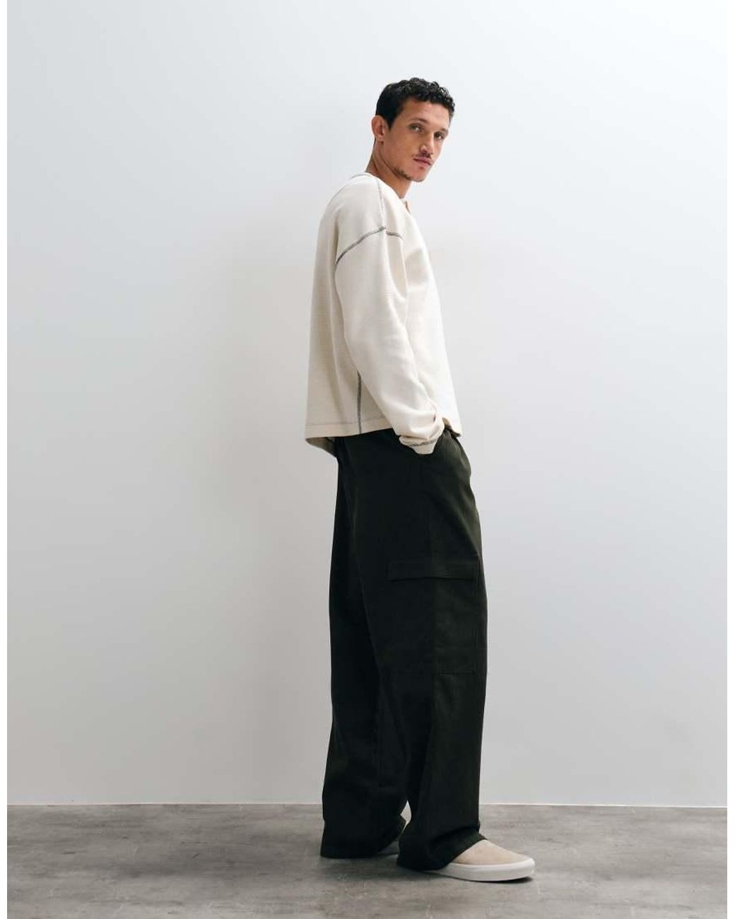ASOS White baggy Cargo Trousers for men