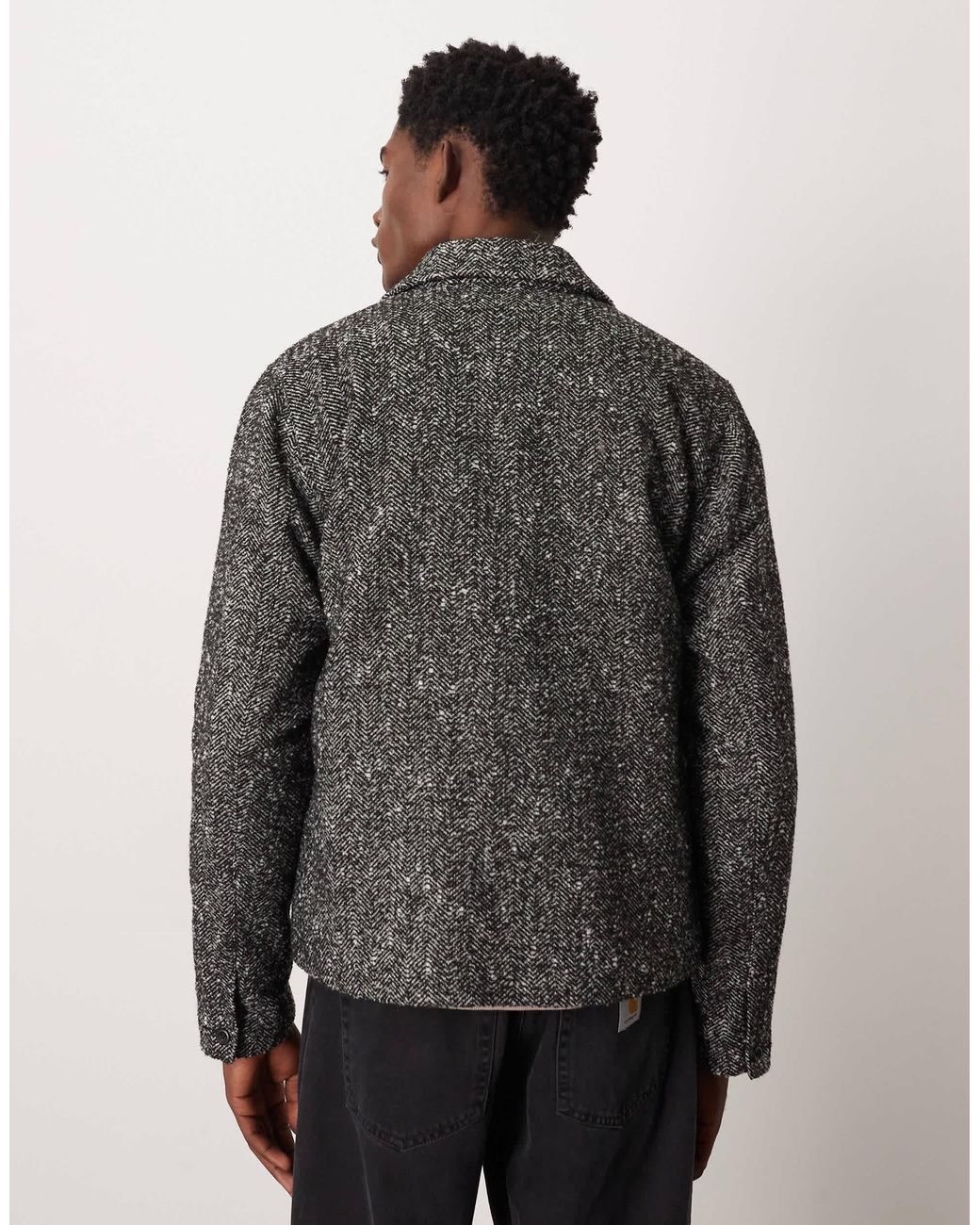 ASOS Gray Wool Look Shacket for men