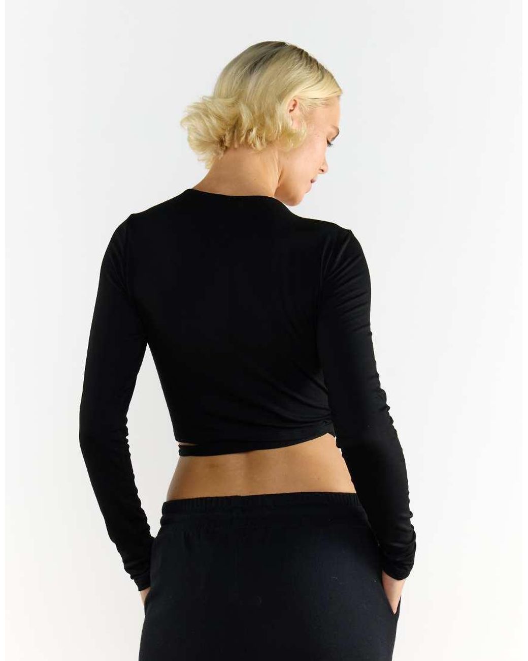 Glamorous Blue V Neck Wrap Top