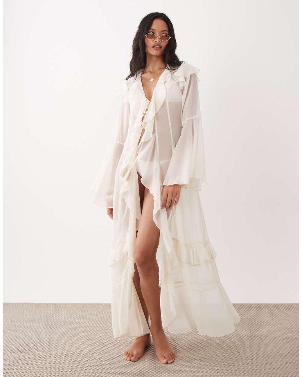 Miss Selfridge Natural Beach Maxi Cover Up