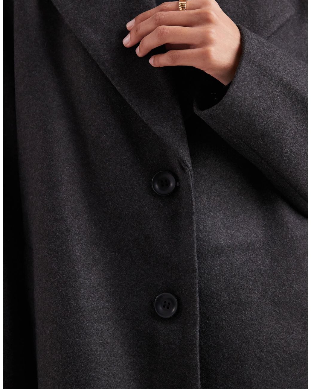 ONLY Black Oversized Formal Longline Coat