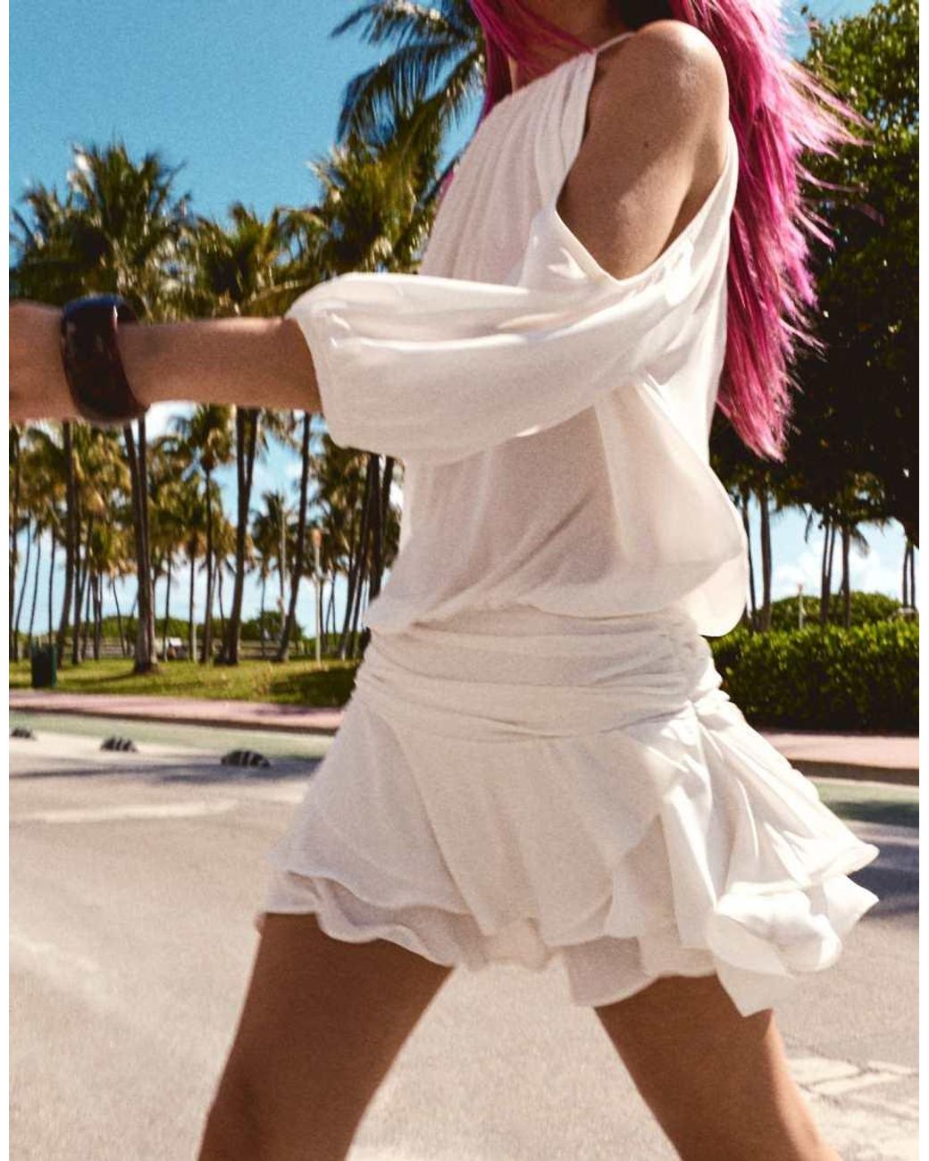 Bershka Blue Boho Mini Dress