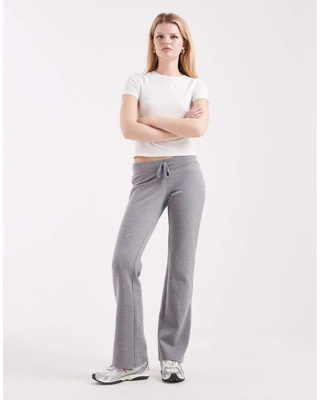 Hollister Gray Low Rise Bootcut Back Logo joggers
