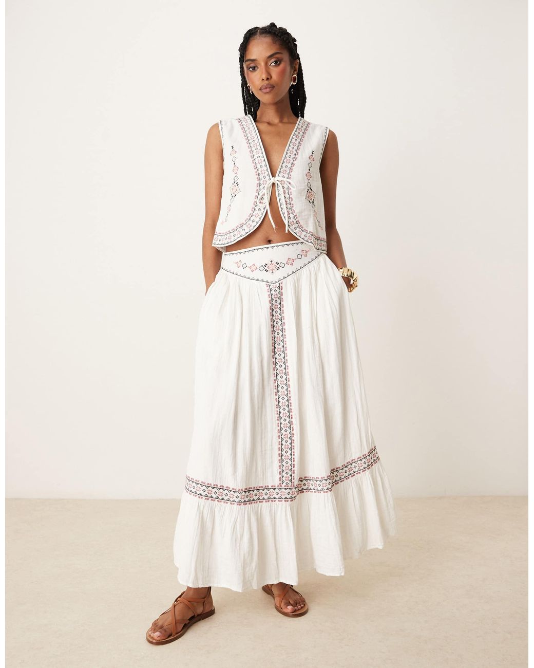 Threadbare Natural – gewebte weste aus baumwolle