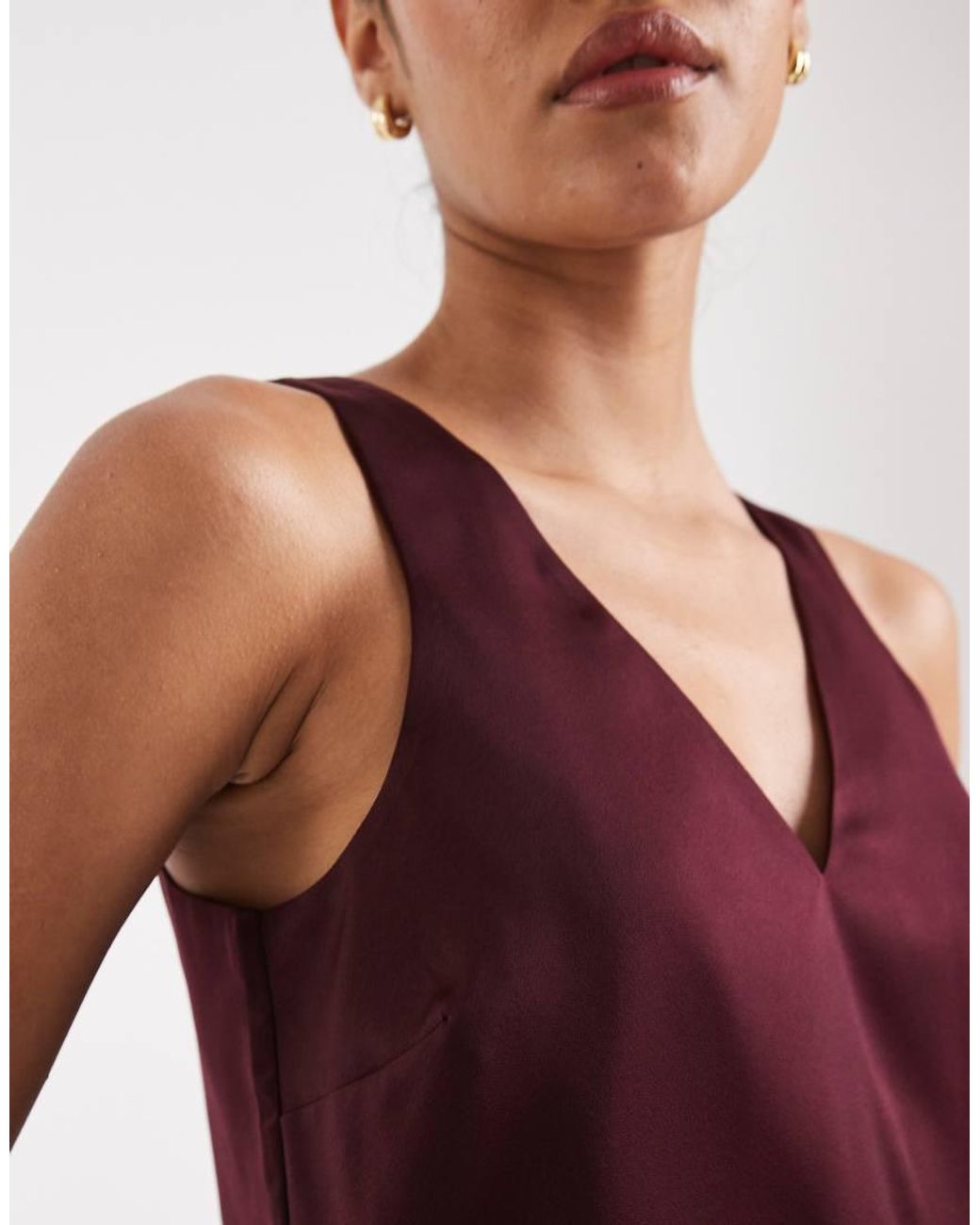 New Look Purple Satin Cami Top