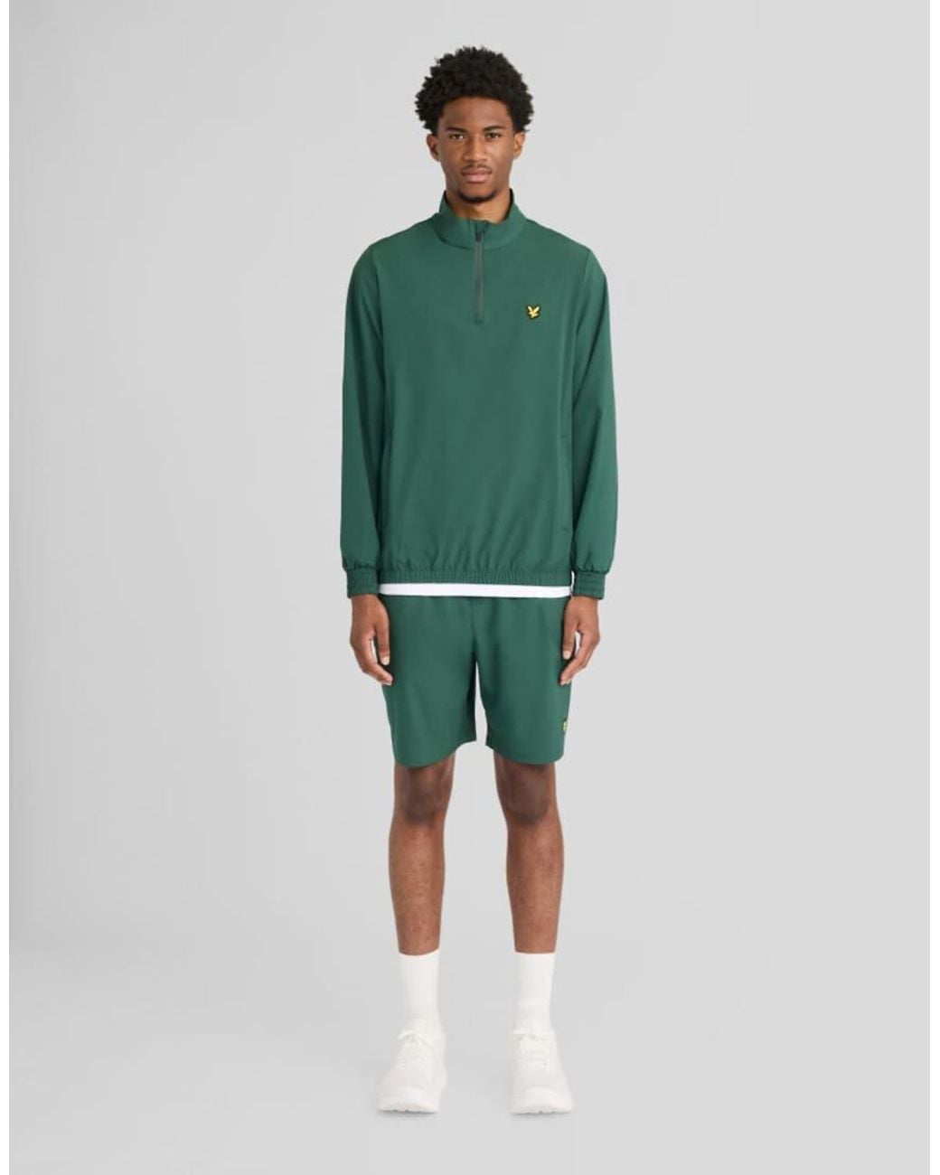 Lyle & Scott Green Mid Jackets Padel Active Overhead Jacket for men