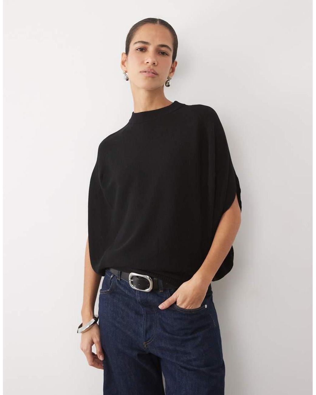 Mango Black Flowy Top