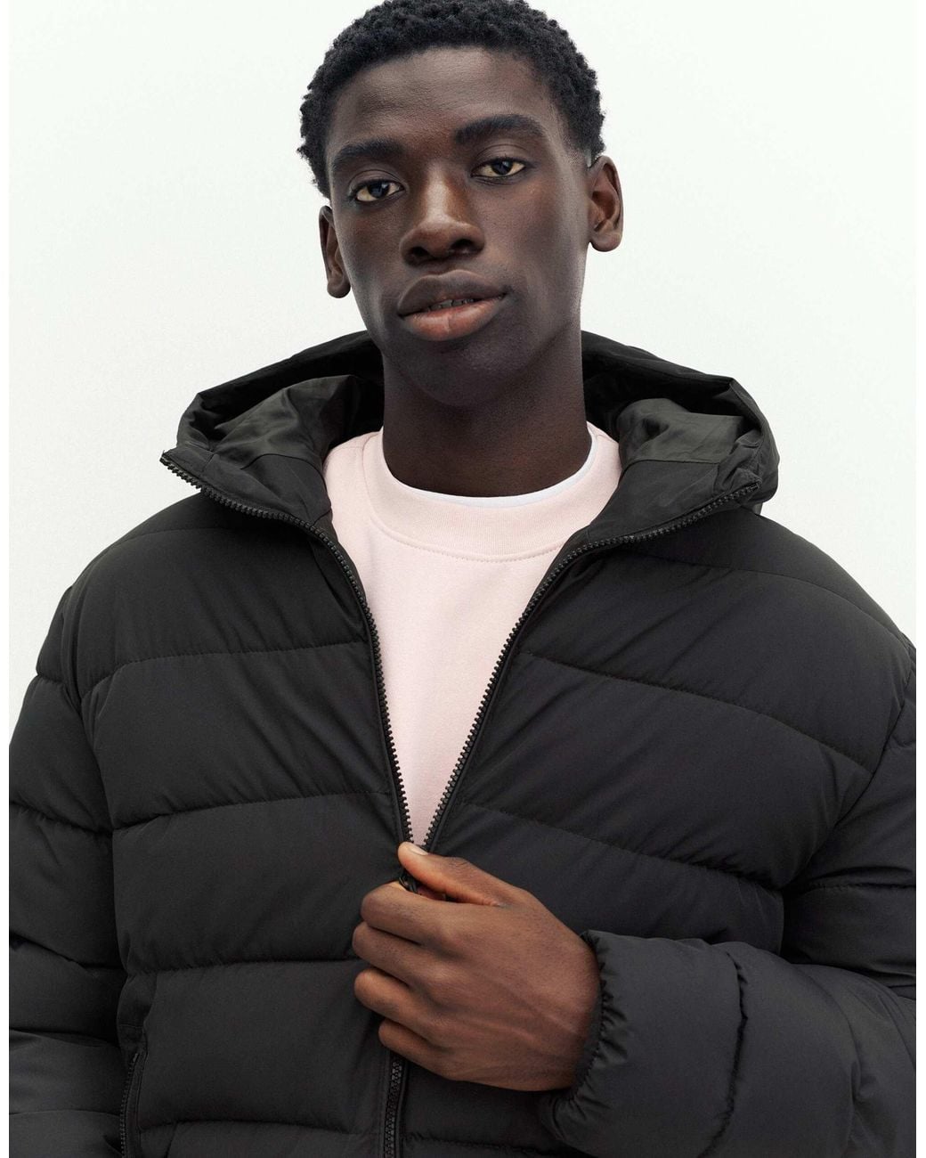 Doudoune à capuche Pull&Bear pour homme en coloris Black