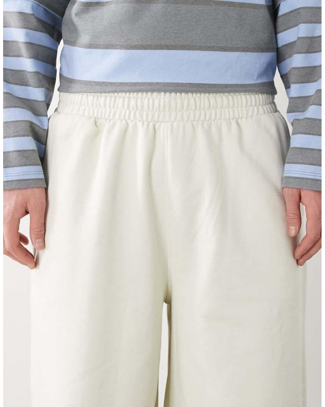Collusion Blue Circular Design Collection Heavyweight Long Shorts for men