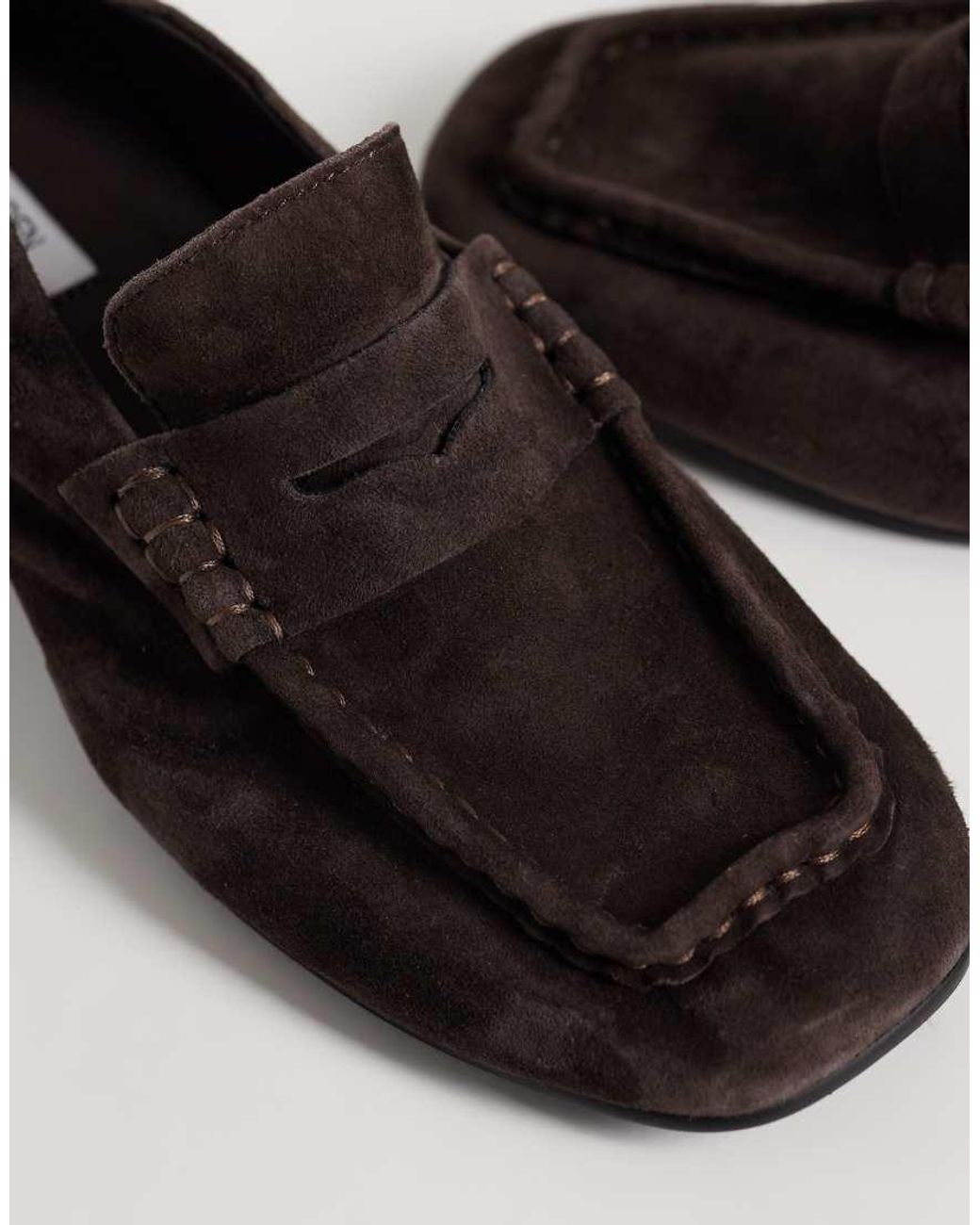 Steve Madden Brown Estee Heeled Square Toe Loafers