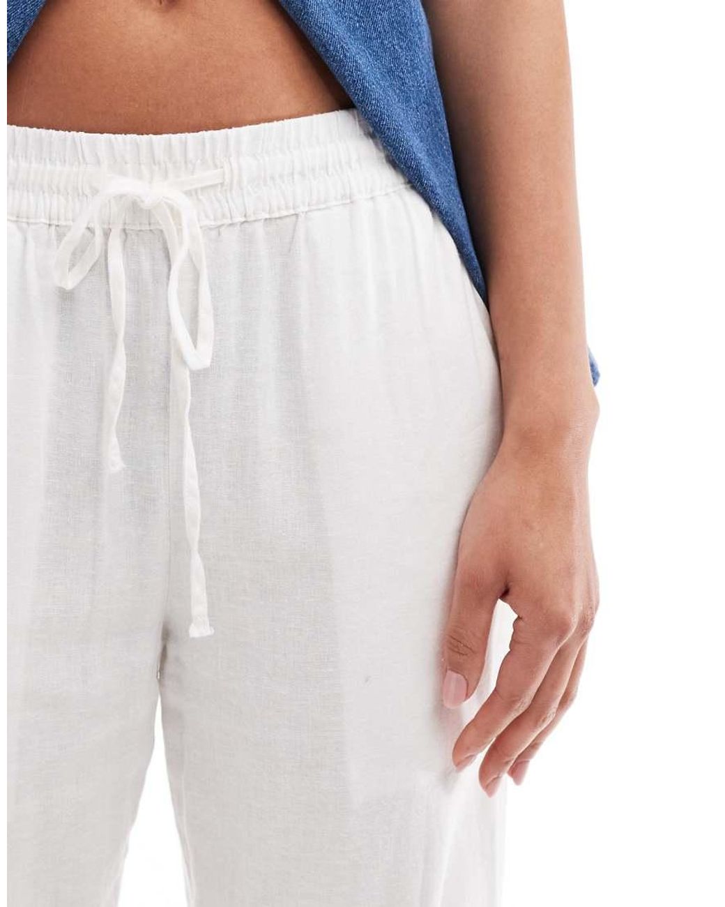 Cotton On White Haven Wide Leg Linen Look Pant