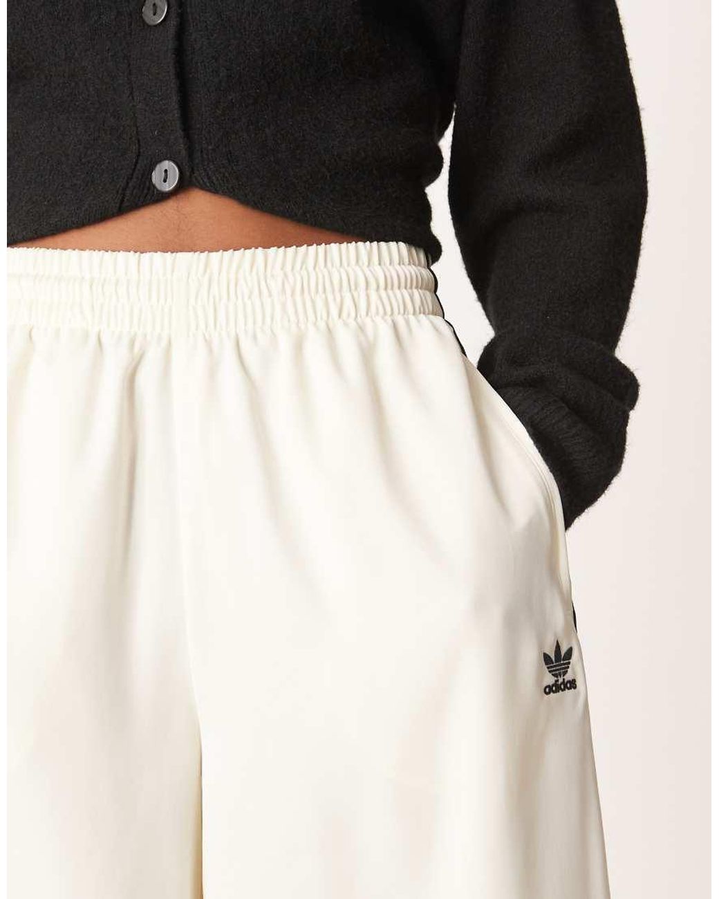Adidas Originals Natural Wide Leg Satin joggers