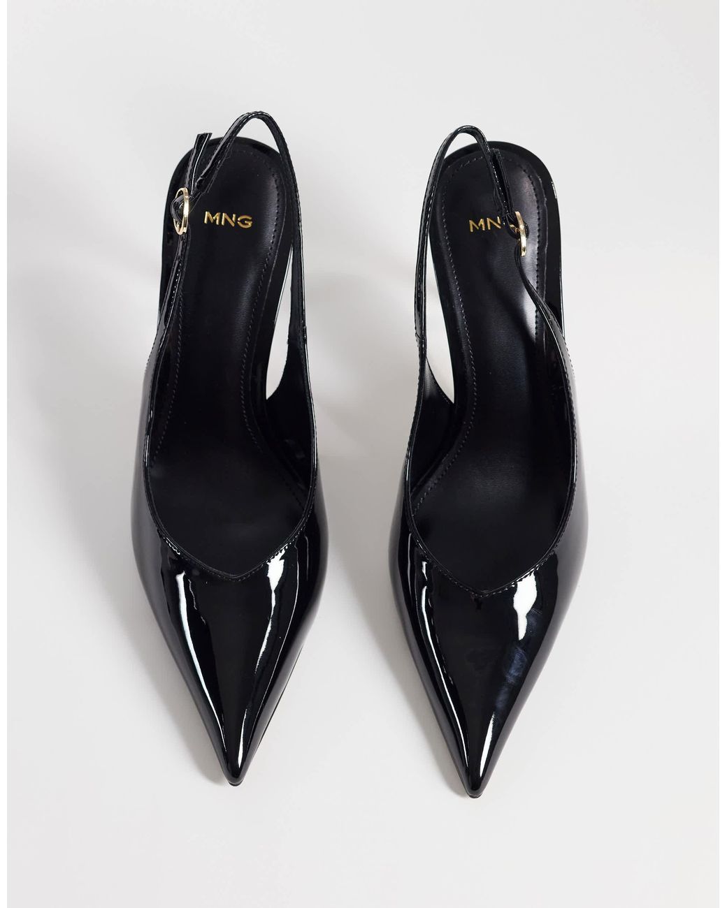 Mango Black Slingback-pumps aus kunstleder