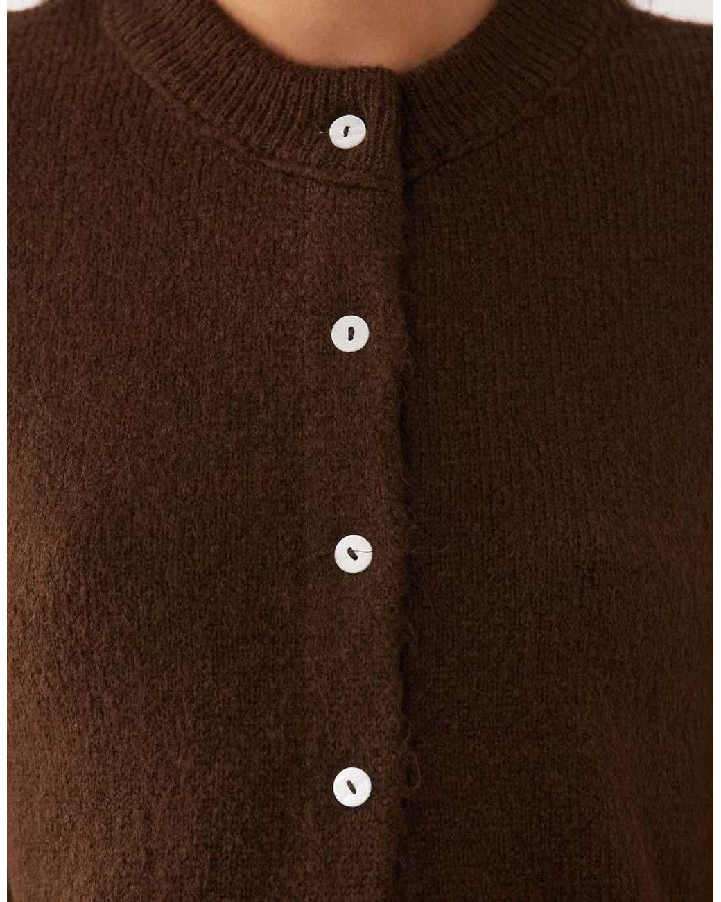 ASOS Brown Lightweight Relaxed Short Sleeve Cardigan