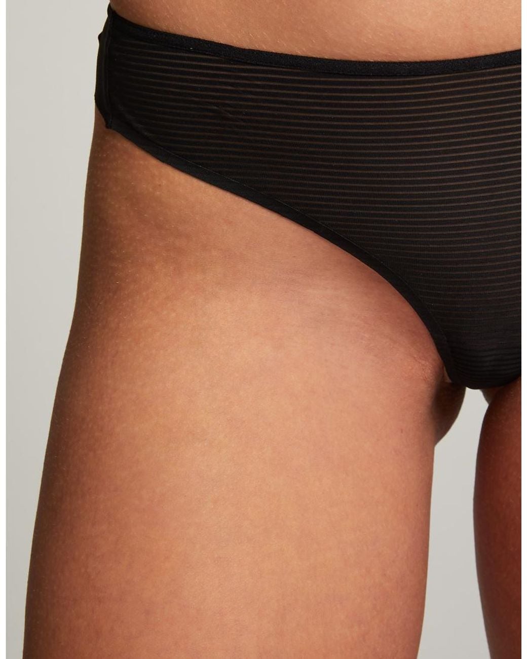 Hunkemöller Brown Invisible Thong Stripe Mesh
