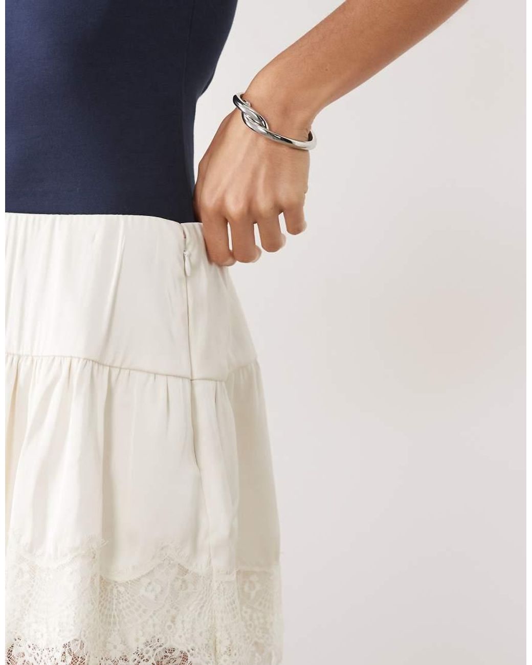 Abercrombie & Fitch White Boho Ruffle Rara Skirt With Built