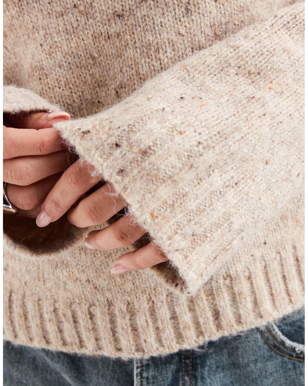 Pull chunky oversize - chiné Vero Moda en coloris Natural