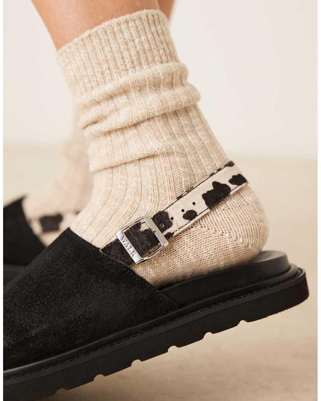 Walk London Blue Holly Backstrap Mule