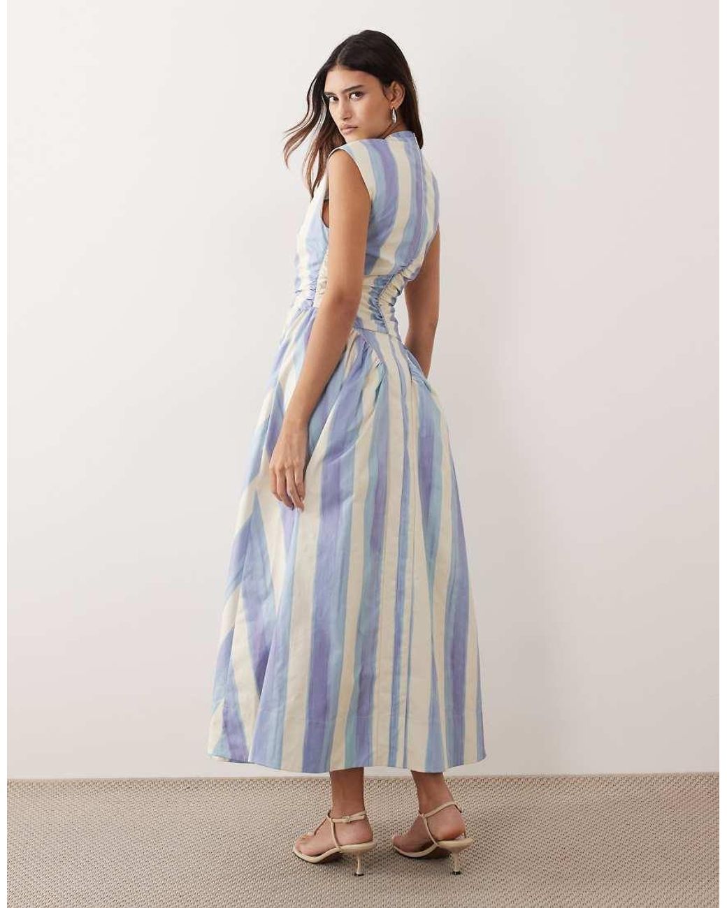 ARRANGE Blue Wrap Drop Waist Maxi Dress