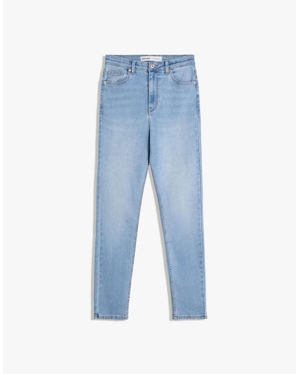 Bershka Gray Super High-waist Soft Skinny Jeans