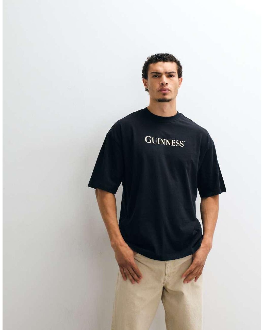 ASOS Blue Oversized T-Shirt With Guinness Print for men