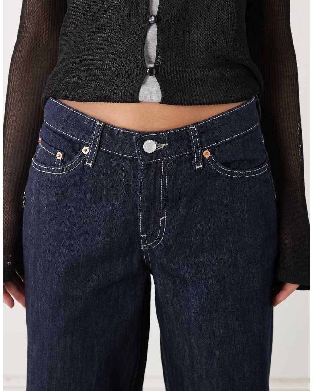 Weekday Blue Ample Low Waist Baggy Fit Jeans