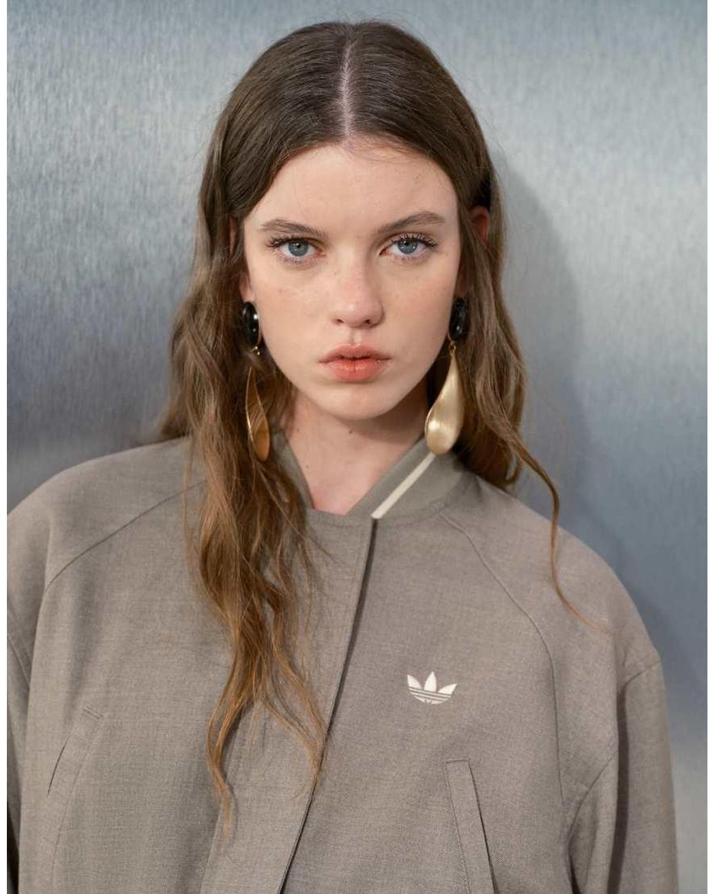 adidas Originals x ASOS Brown Regular Fit Tailored Bomber Jacket With Shoulder Pads