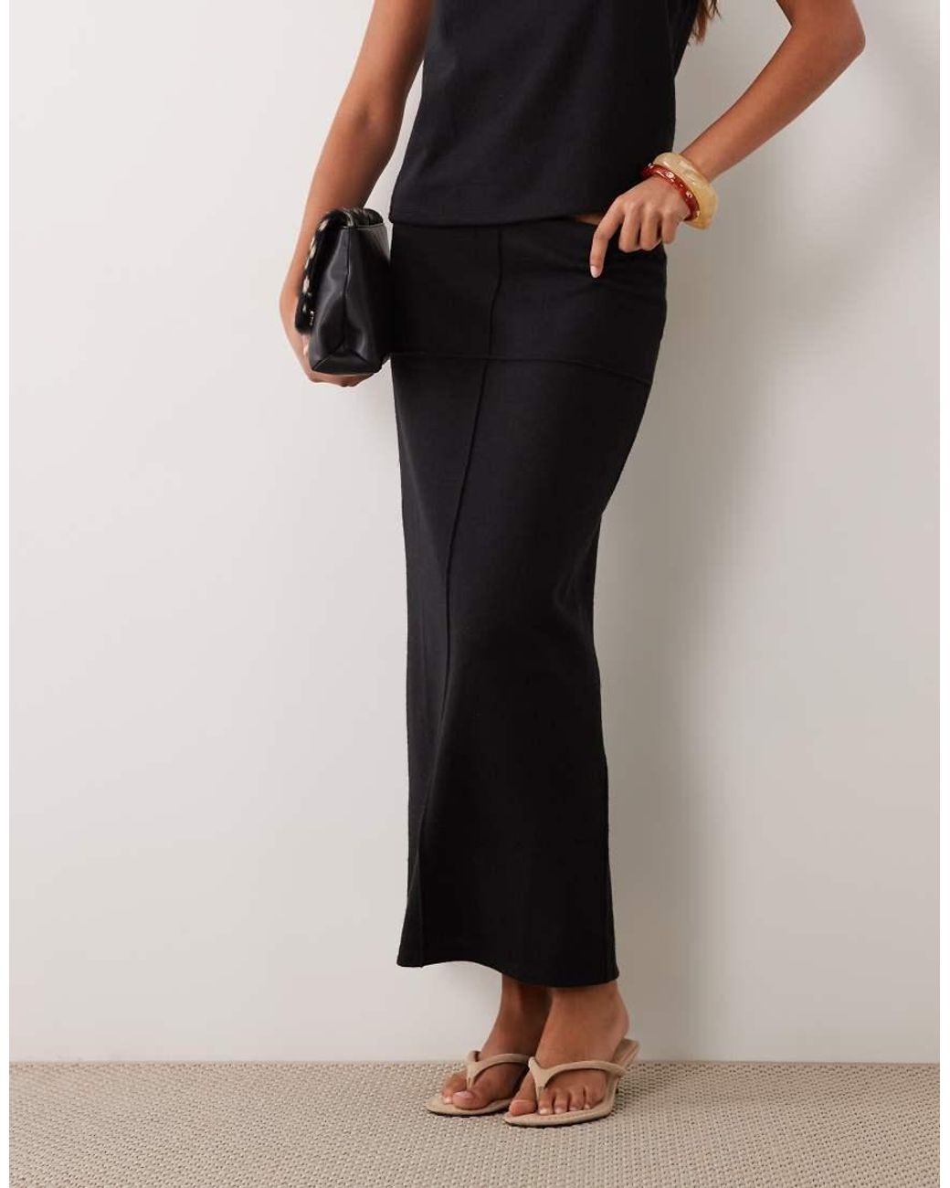 Jdy Black Knit Pencil Maxi Skirt