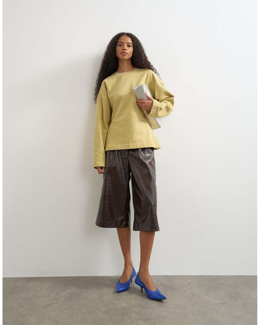 TOPSHOP Natural Sweat Crew Neck Cinched Jumper