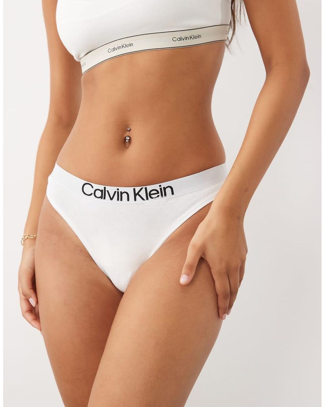 Calvin Klein White Extra Soft Cotton Thong