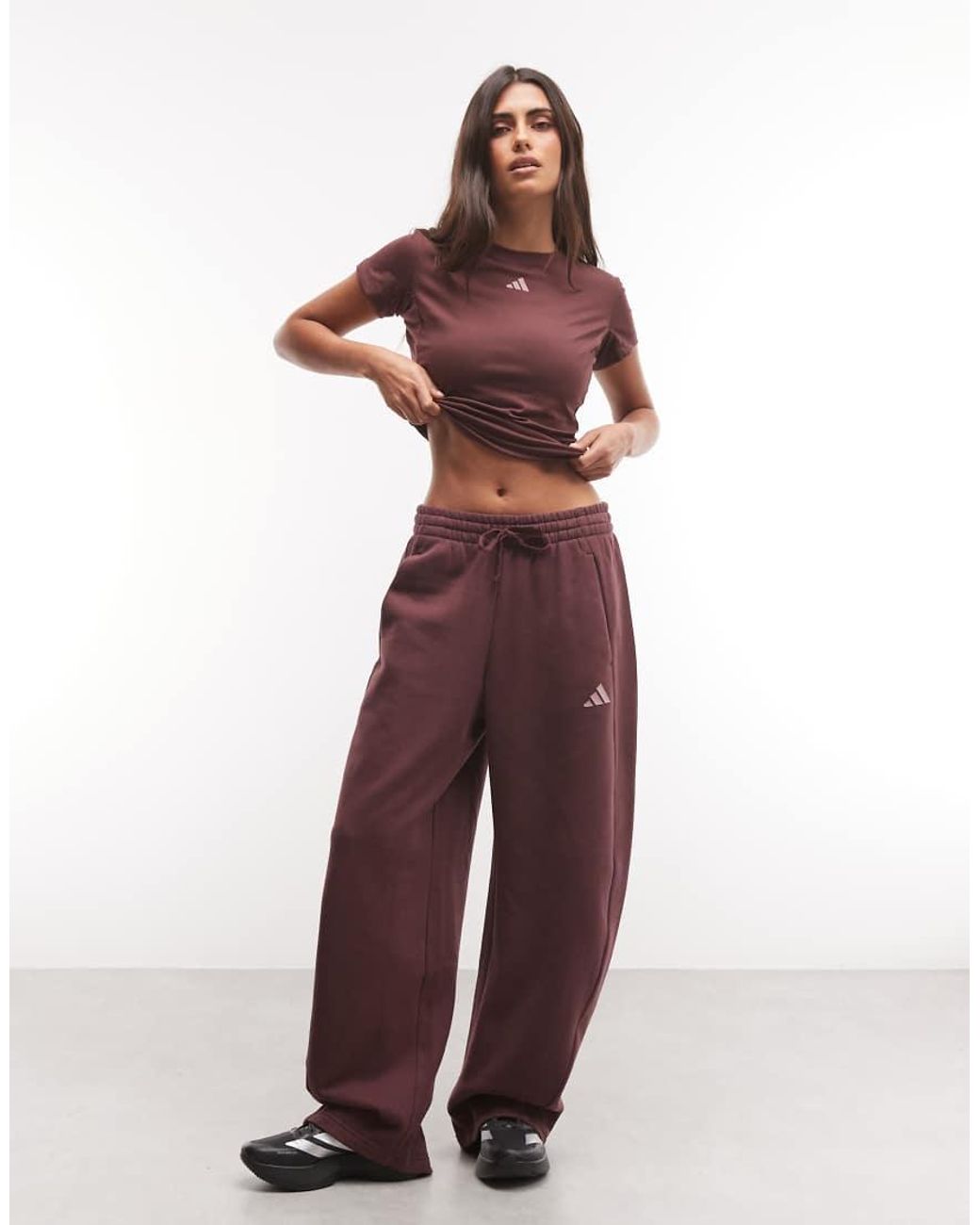 Adidas Originals Purple Adidas Training Three Stripes Studios Track Pants