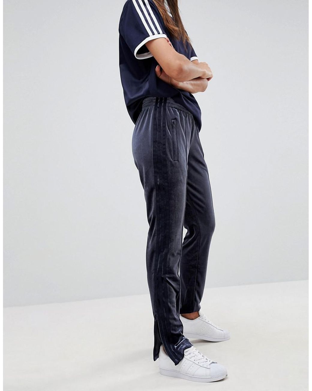 adidas Originals Originals Firebird Track Pant In Navy Velvet in Blue | Lyst