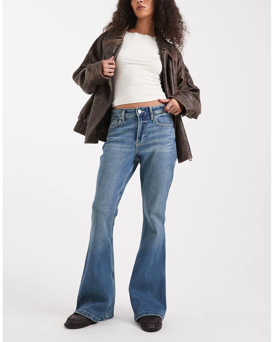 Hollister Blue High Rise Flare Jeans