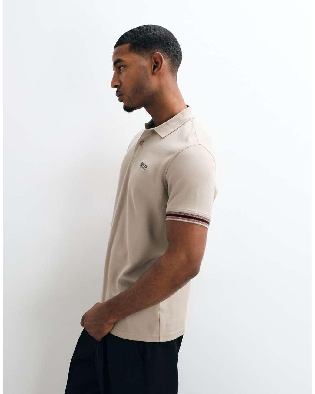 Barbour Natural Horseferry Short Sleeve Tipped Polo Shirt for men