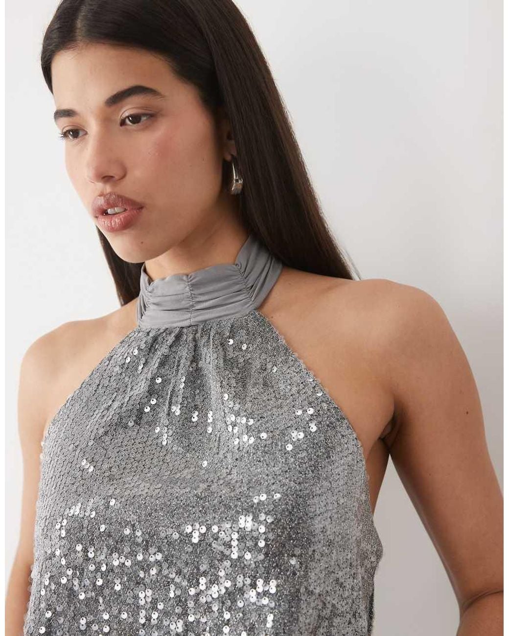 Motel Gray Saiya Halter Neck Top