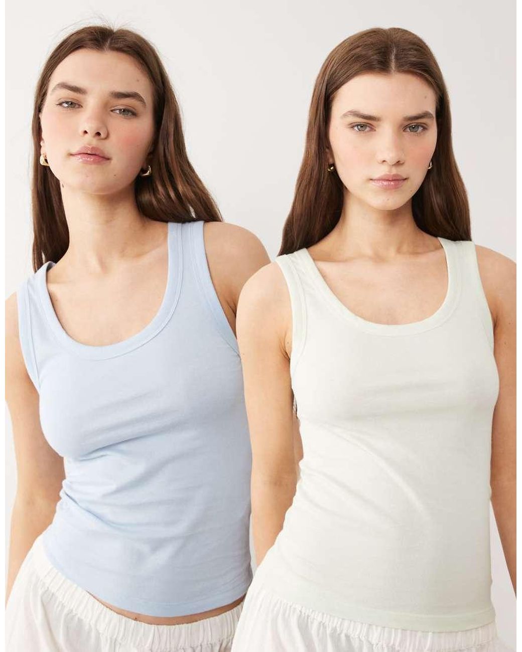 ASOS White 2 Pack Pyjama Vest