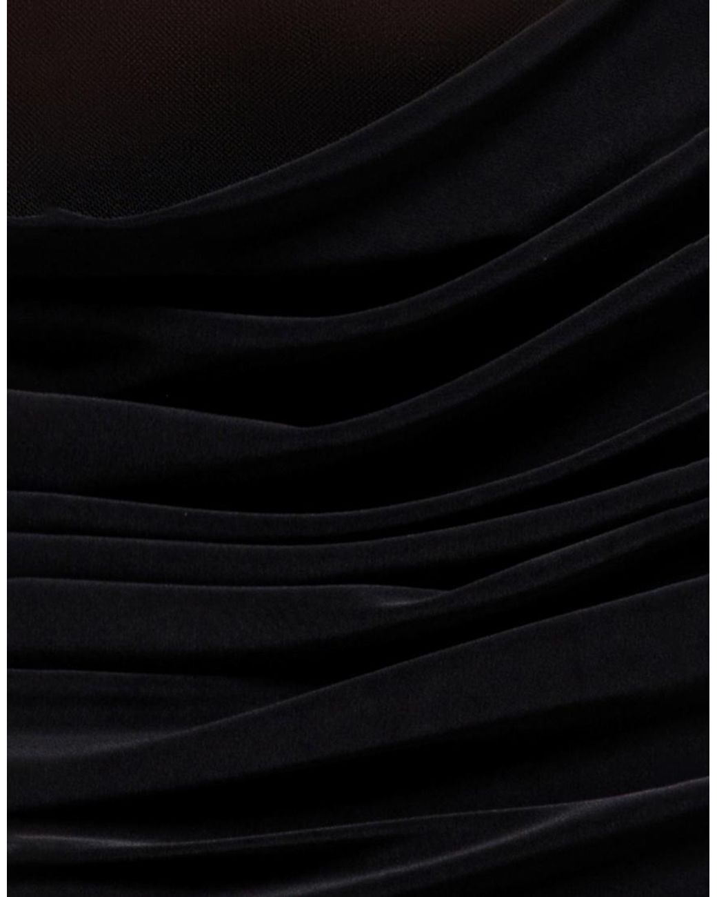 Goddiva Black Gathered Off The Shoulder Mesh Waist Panel Maxi Dress