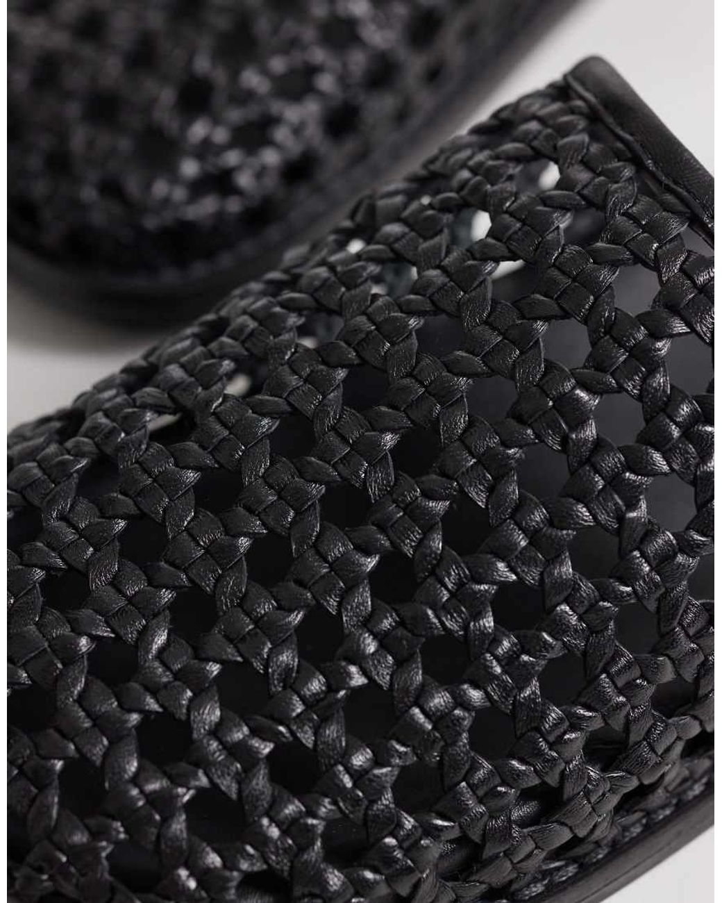 Walk London Black Lara Weave Mule