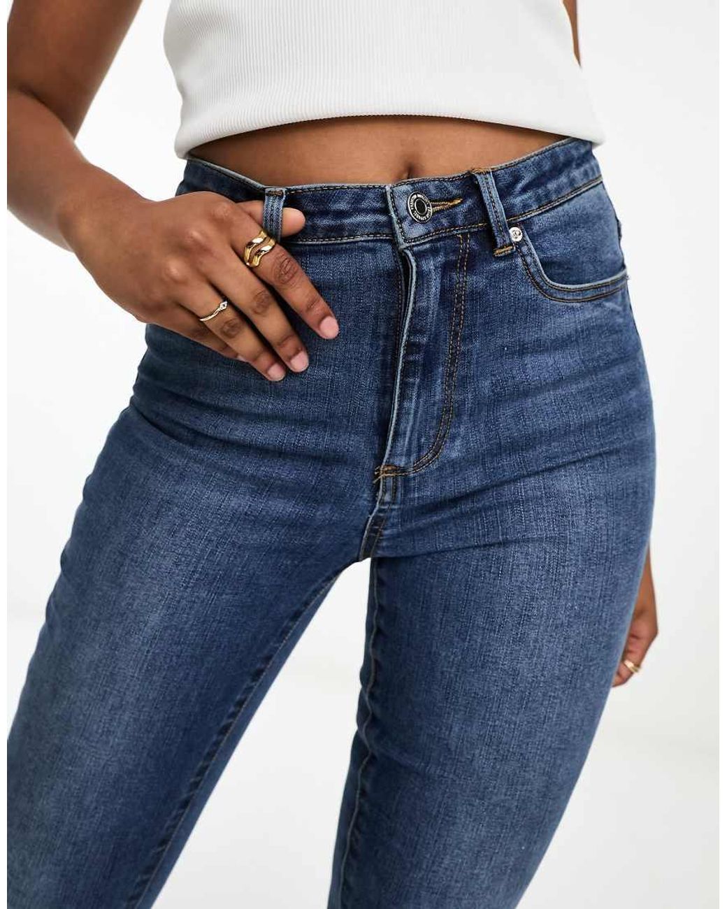 Vero Moda Blue High Rise Skinny Jeans