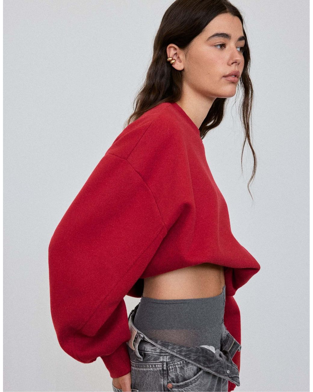 Stradivarius Red Basic sweatshirt
