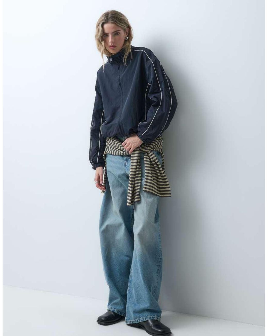 ASOS Blue Oversized Track Jacket