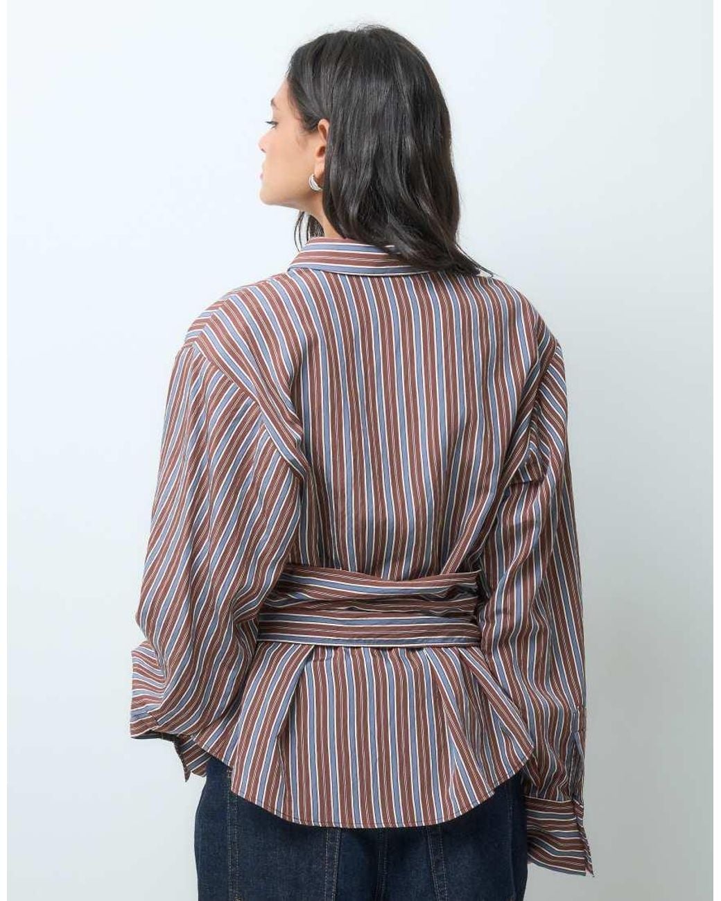 ASOS Blue Boxy Cinched Shirt