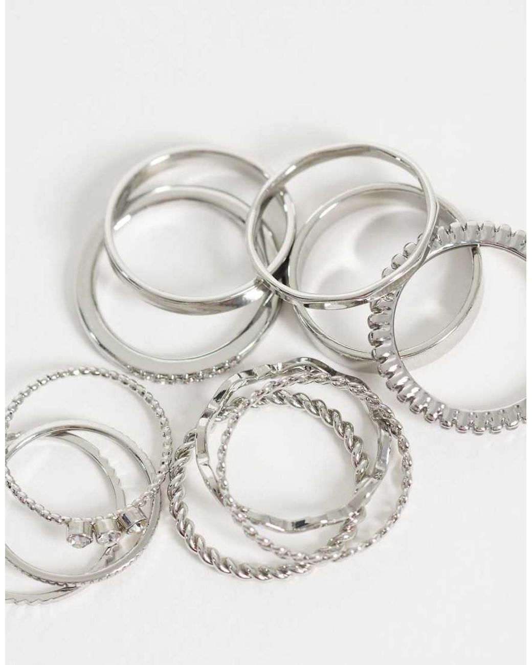 ASOS Black Multi-pack Of Everyday Stacking Rings