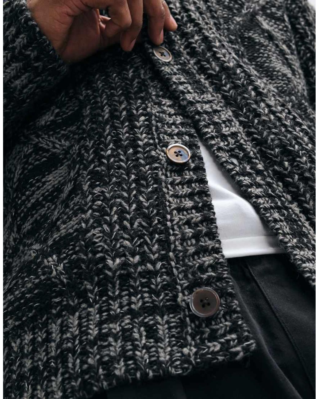 Obey Black Issar Button Up Cardigan for men