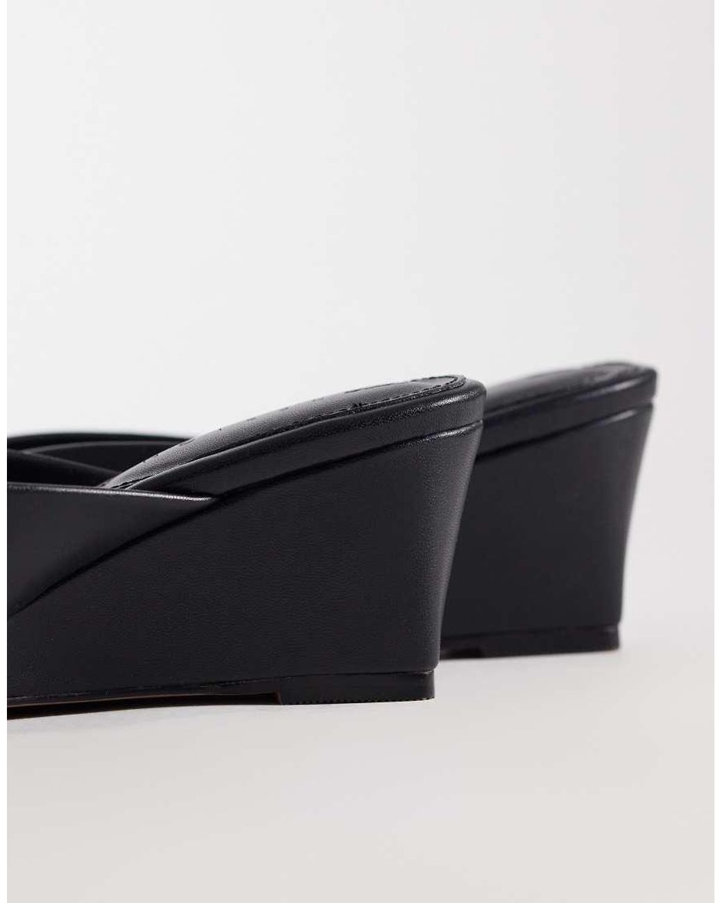 ASOS Black Harlow Toe Thong Wedge Sandals