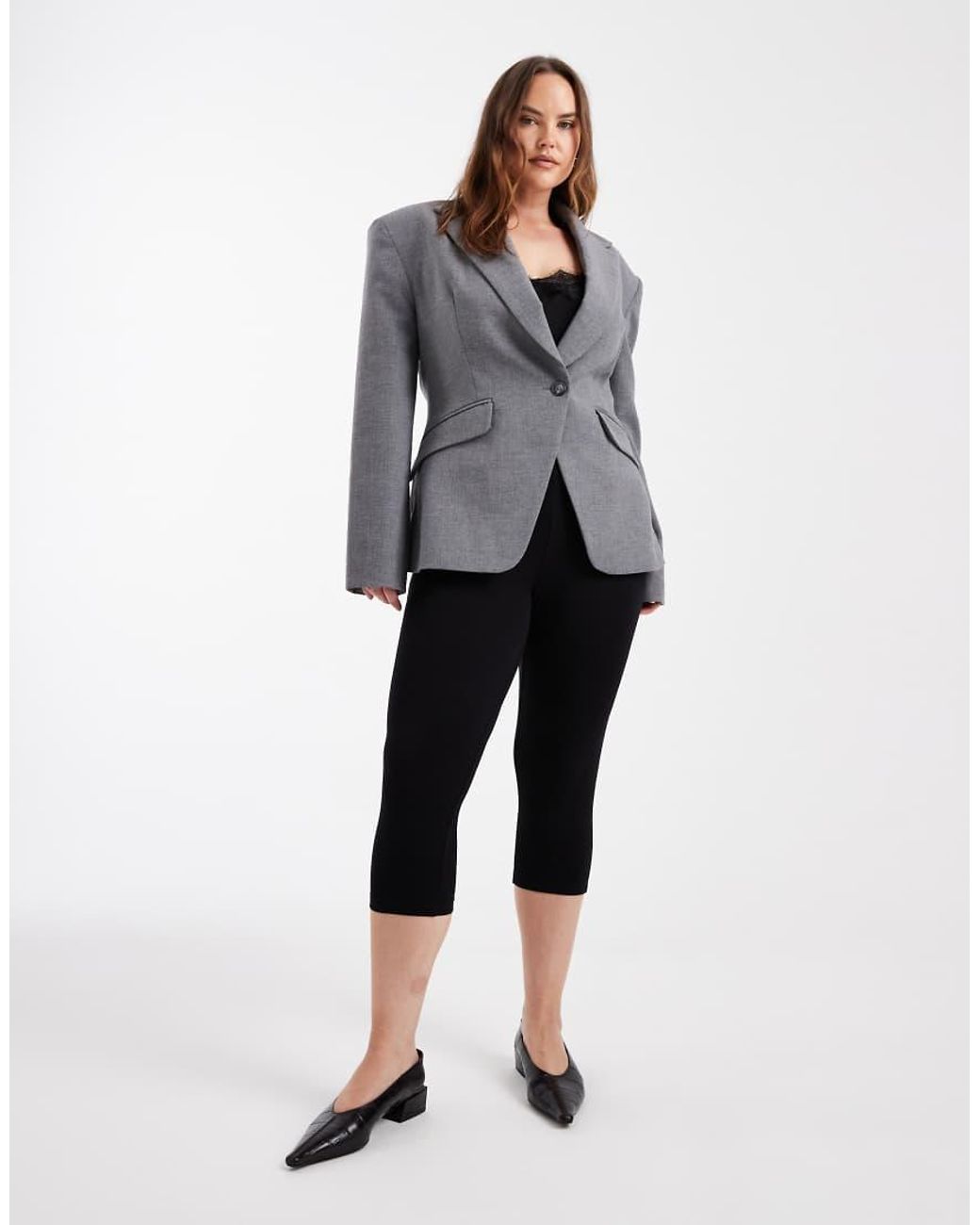 ASOS Black Asos Design Curve Jersey Capri legging