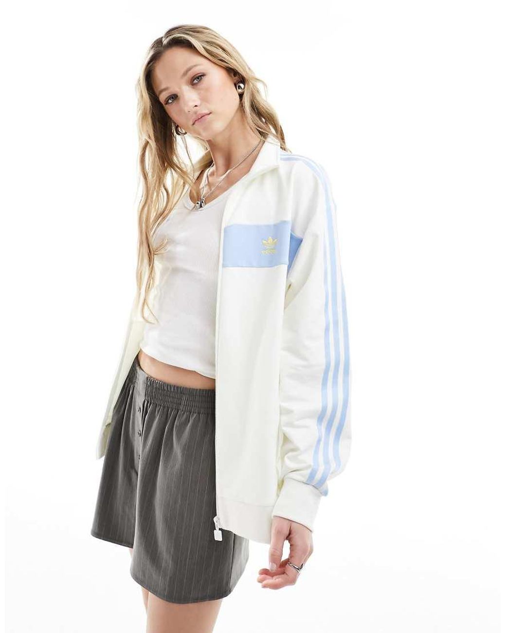 Giacca Sportiva Retro Sporco E Blu di adidas Originals in Bianco Lyst