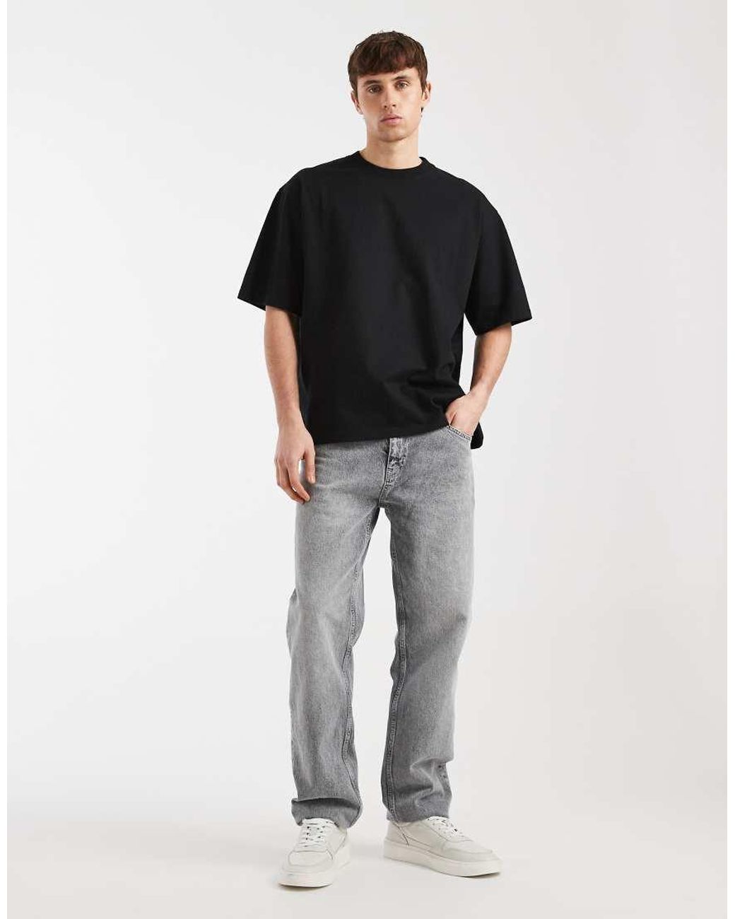 Redefined Rebel Black John Heavyweight T-shirt for men
