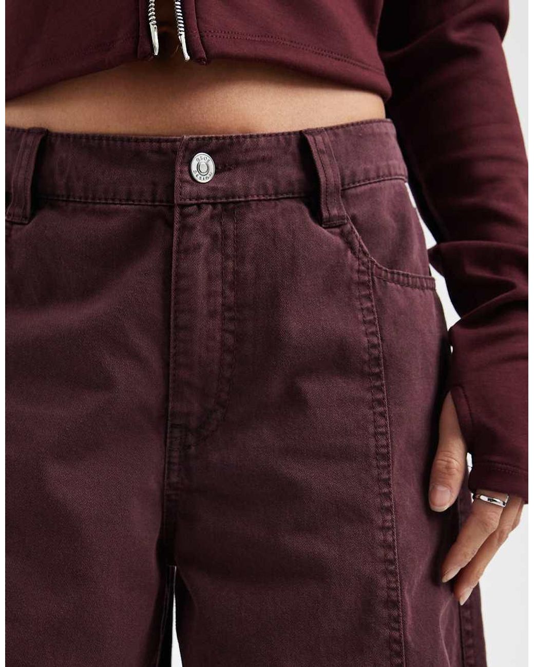 ASOS Red Asos Design Petite Barrel Pants